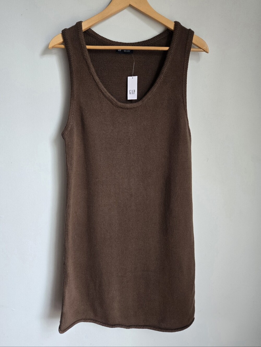 New GAP Brown Cotton Knit Tank Dress